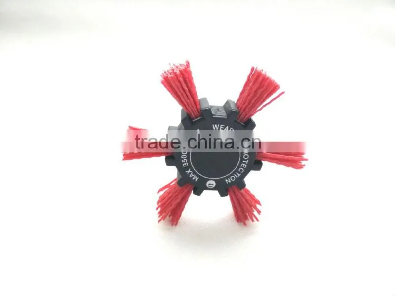 nylon wire flapper brushes with 6 rows, diameter 100mm or 4"