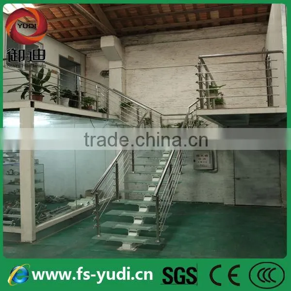 modern straight glass interior metal staircases factory