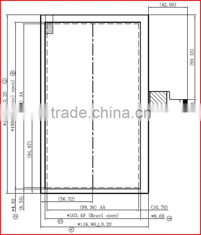 8inch 600nits 1024*600 high brightness capacitive touch panel lcd display with lvds interface