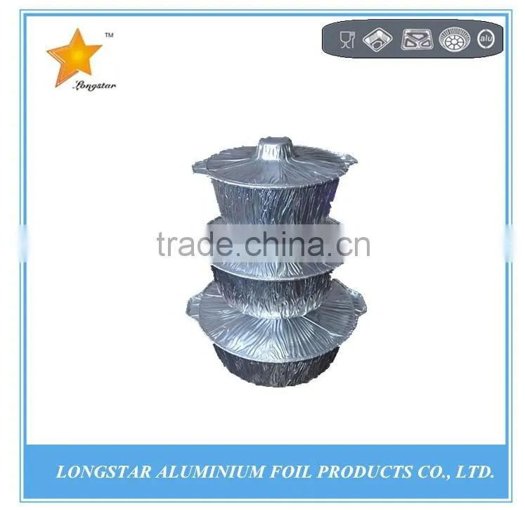 Food grade aluminium foil container pot for cooking and food packing