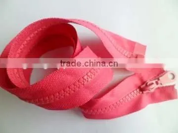 5# plastic derlin zipper open end zipper with auto lock pipa slider garment zipper