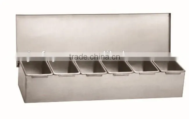 Condiment dispenser with 4 compartments kitchen stainless steel wholesale spice containers