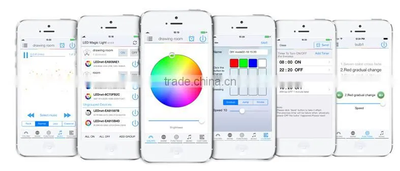 E27 Music Alarm Group Smart LED Light Bulb Lamp RGB APP Remote Multi-Color