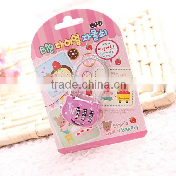 Hot sale 3 Digit Resettable Luggage Lock, Combination Padlock, Cable Lock CH-011