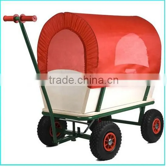 Woody Wagon Pull Along + Canopy- Flyer Cart Radio Trailer