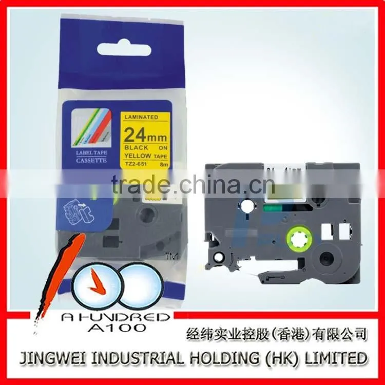TZe-551 TZe-651 24mm laminated label tape for compatible brother p-touch printer