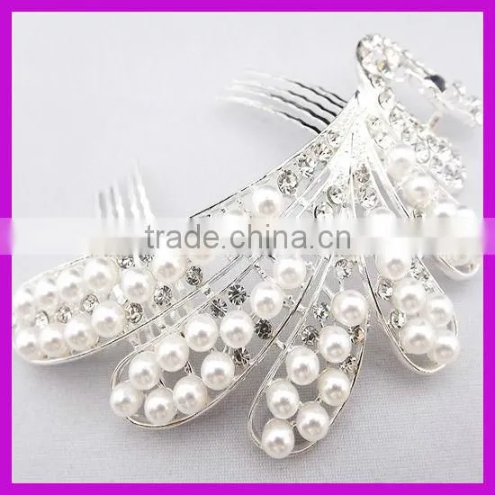 Luxurious rhinestone butterfly bridal hair comb for bride manufacturers China supplier BY 1871