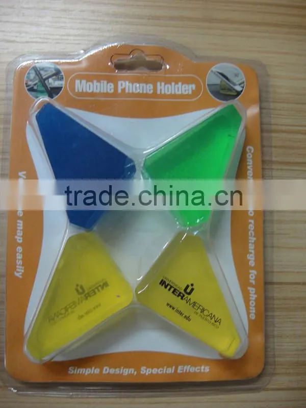 2014 Popular Colorful PU gel ring sticky stand holder for smartphones