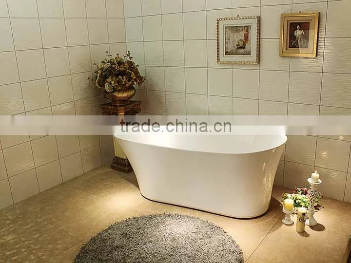 simple acryic free-standing oval bath tub