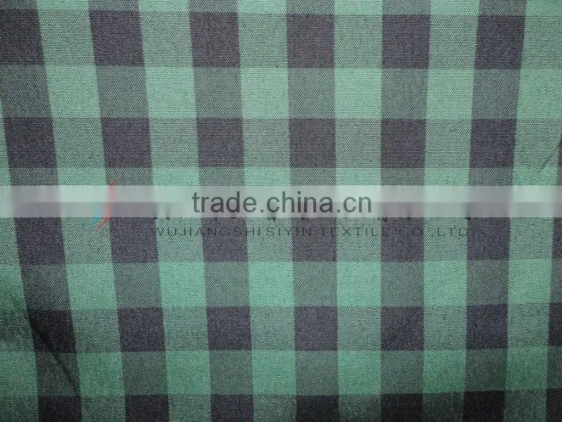 100%polyester gien check green yarn dyed fabric for shirt