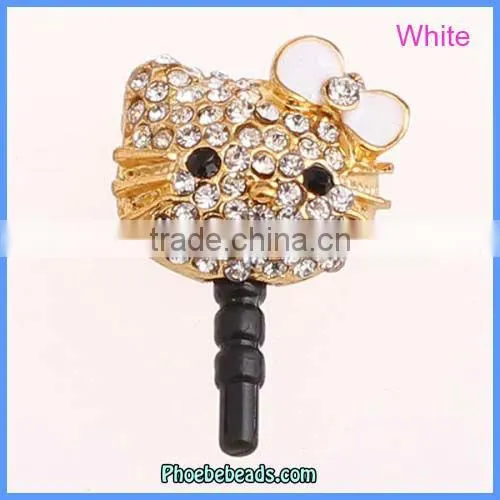 Wholesale 3.5mm Earphone Jack Dust Plug Cell Phone Headphone Dustproof Ear Cap Hello Kitty For Iphone Ipad MDP-M06D