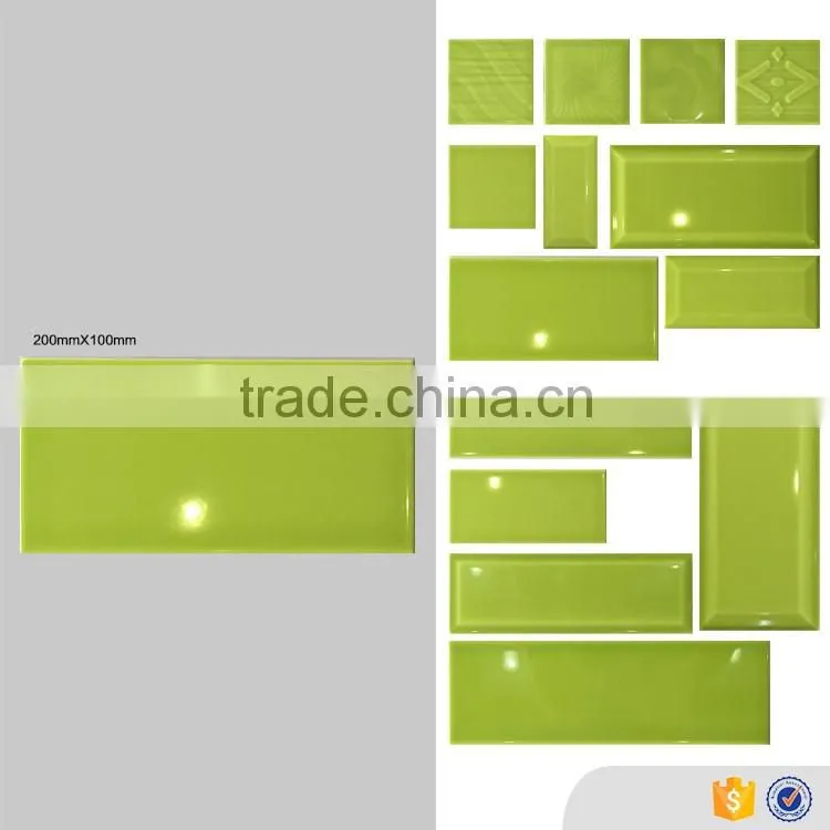 Foshan 10x20mm kitchen wall faux brick light green ceramic interior tile cheap floor tiles wholesale