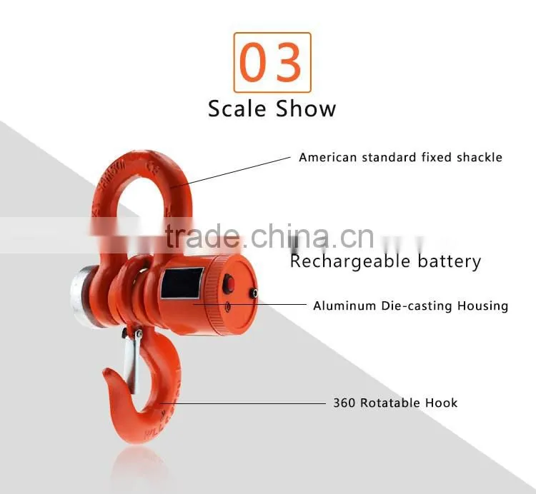 2T-30T Wireless LCD Display Printing Crane Scale