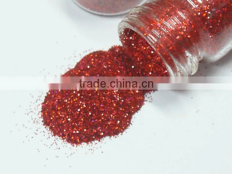 .008"Laser Red Color Solvent resistance UV resistance glitter powder
