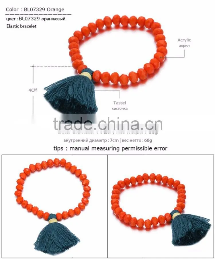 Fashion jewelry vintage ethnic wholesale DIY fashion crystal charms glass Bead Bracelet
