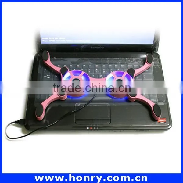 2016 Hot selling 2 fans laptop cooling pad / folding laptop cooler / USB Laptop Cooler