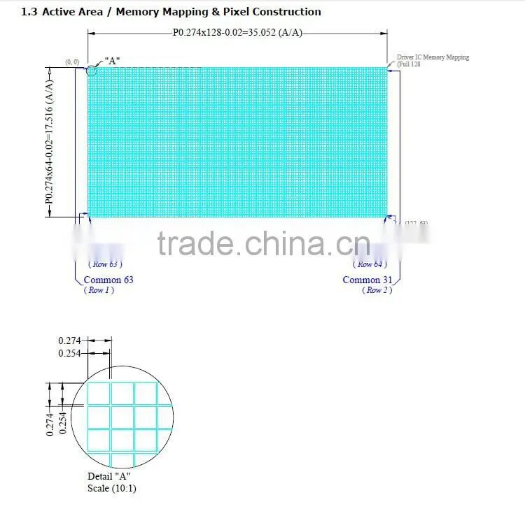 1.54 Inch 128x64 oled display High Contrast OLED display