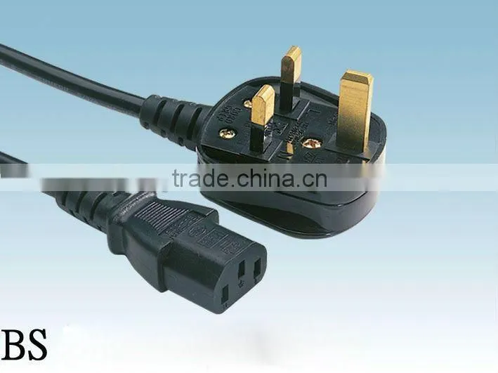 Power Cable With UK Plug and Fuse For Computer Use