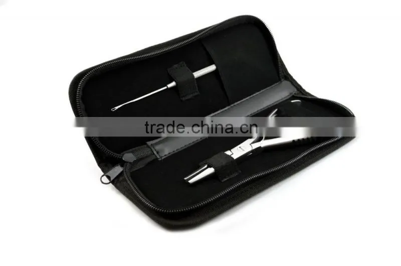 Hair Extensions Dual Slot Nose Plier With Latch Hook Kit