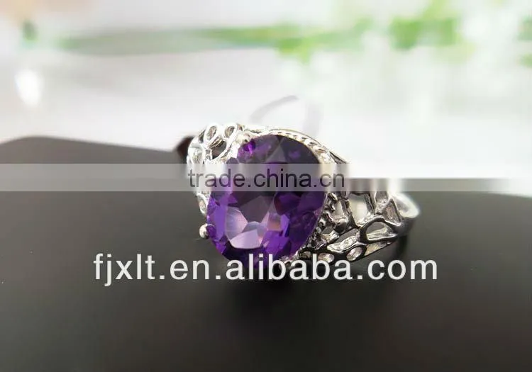 Hot Sale Fashionable 925 Sterling Silver Cheap Amethyst Ring