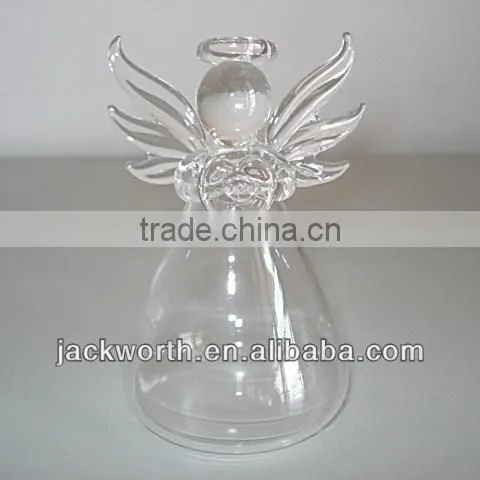 Glass angel flower vase