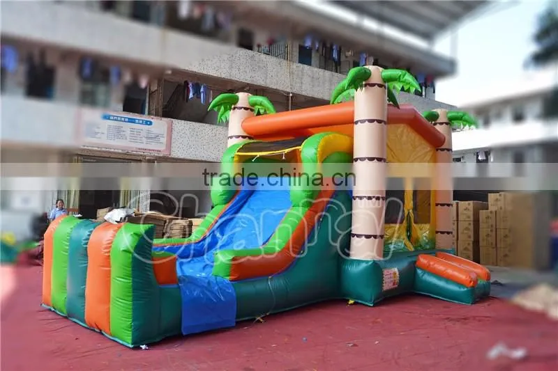 Factory direct inflatable slide,inflatable combo ,inflatable jumping bouncer with palm tree