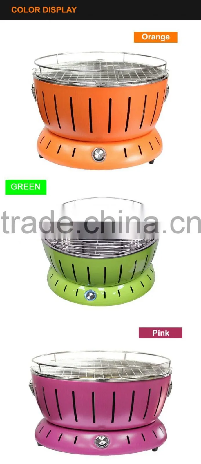 New popular outdoor smokeless charcoal grill