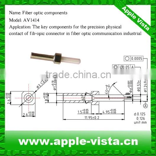 Fiber optic zirconia ceramic ferrule With or without flange