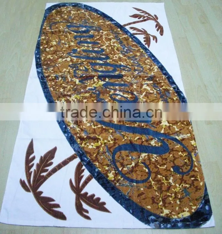 2015 super fashion cotton printed surfing beach towel on seaside