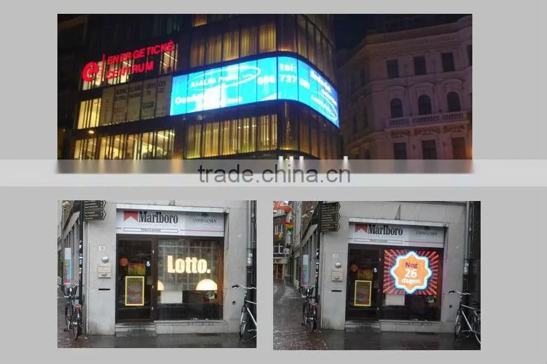 hot new products ali P10/P16/P20 transparent magic Video led glass display/screen