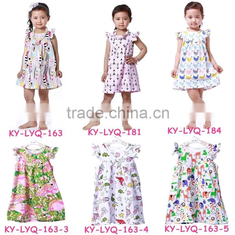 children clothing 2016 pink floral swing top set newborn baby clothes