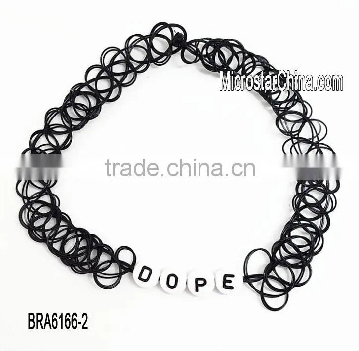 IN STOCK Vintage Silver Black Real Leather Cord Charm Simple Choker Necklace
