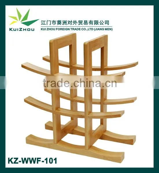 9-Bottle Natural Bamboo Wine Rack