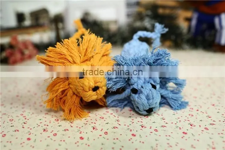 Lion shape rope dog chew toy