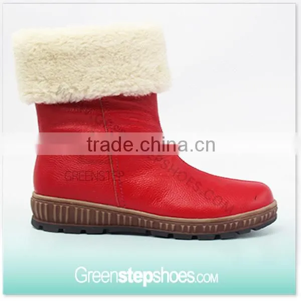 Fur Boots Chocolate Cow Suede Leather boots Women 2015