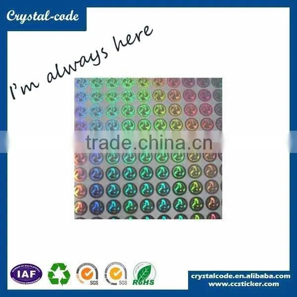 Beautiful custom die out laser hologram stickers