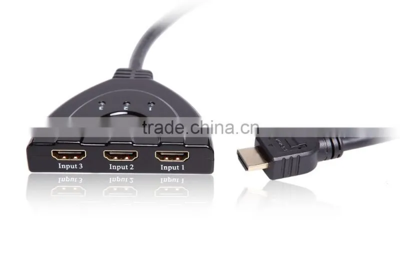 Wholesale Intelligent 3x1 HDMI video mixer switcher 3 in 1 pigtail for PS4 support 3D for hot video player
