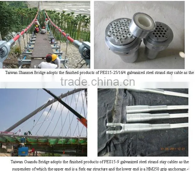 GJ15D integral extrusion anchorage for suspended bridge