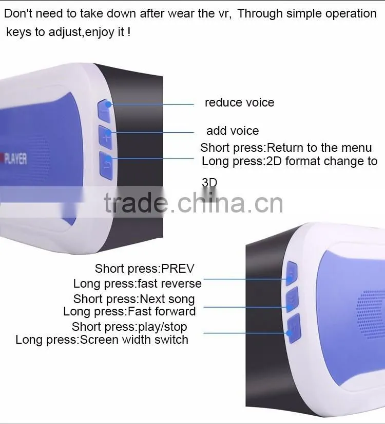 Best Selling Cheap Virtual Reality Glasses VR Headset Big PMMA Lens 3D Video Games Open Sex Film Ajustable