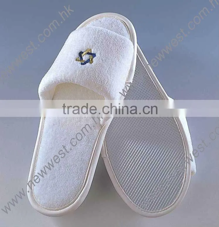 High Quality Terry Towel Vamp & Insole Closed toe disposable indoor hotel slippers