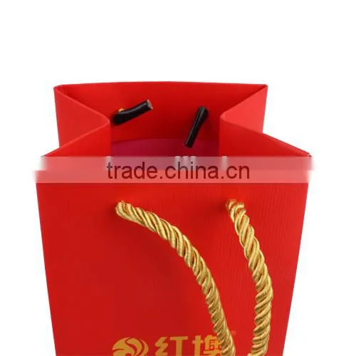 High quality custom wine packaging bags, coated paper gift bag