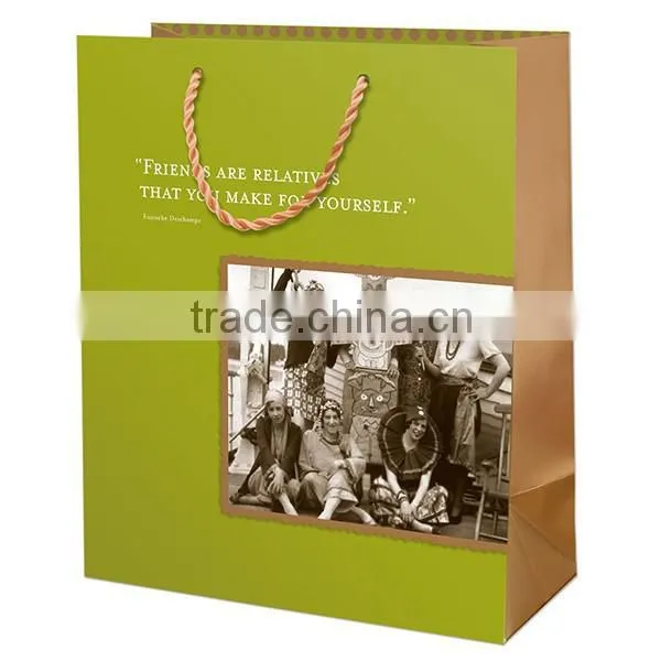 Custom printed coated paper shopping bags with logo