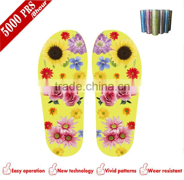 2D heat printing film for flip flops decoration