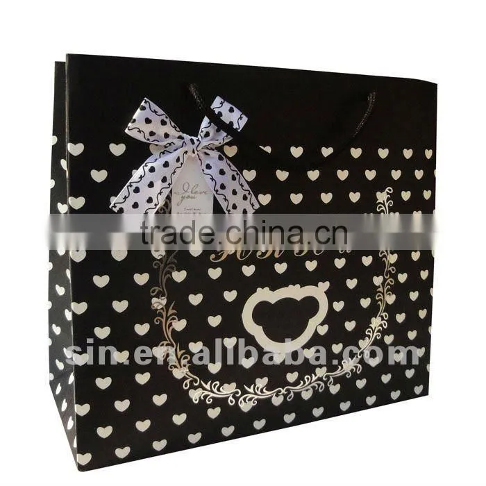 2013 High Quality Paper Gift Bag with ribbon