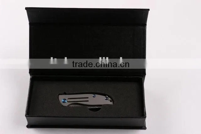 OEM Titanium alloy Handle Material and Damascus Blade Material Folding knife