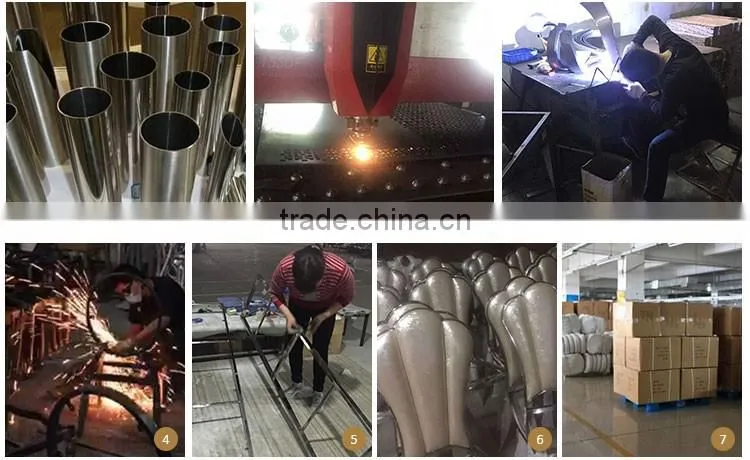 2016 simple round wooden material stainless steel table
