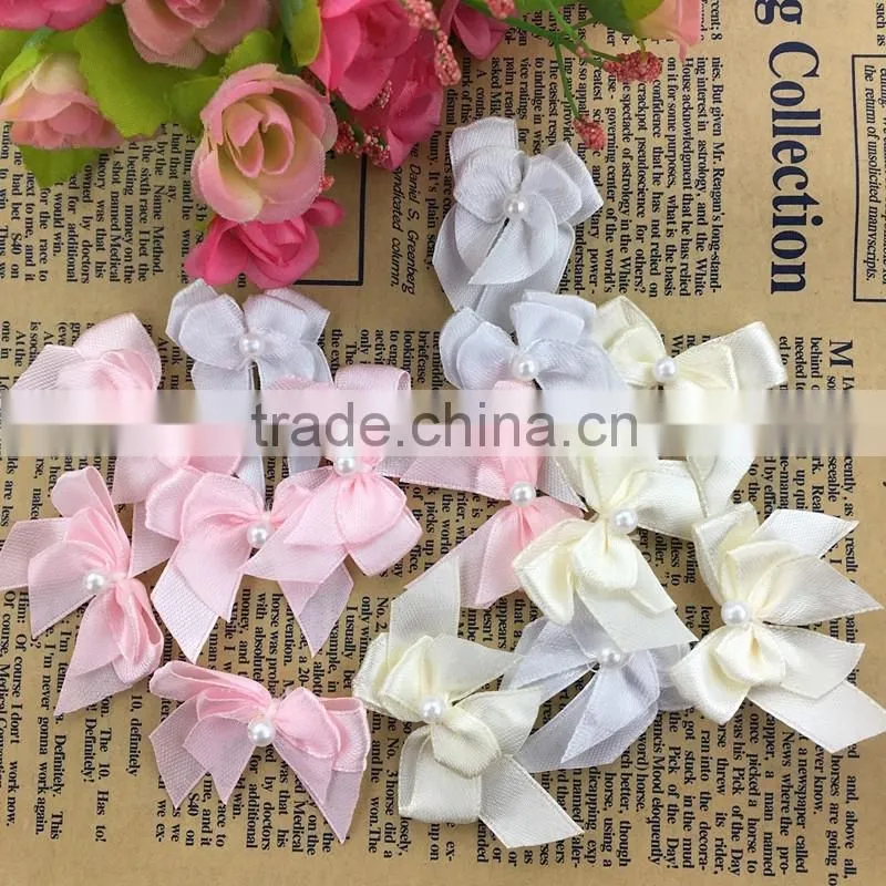 Handmade gift polyester satin ribbon bow , elastic ribbon bow for decorations