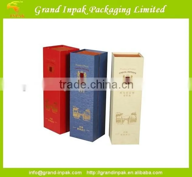 Cheap foldable cardboard bottle wine gift packaging box