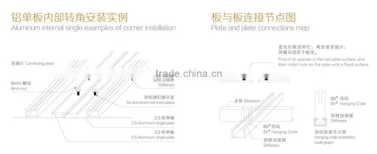 Fireproof Outdoor Decoration Interior Aluminum Veneer Curtain Wall