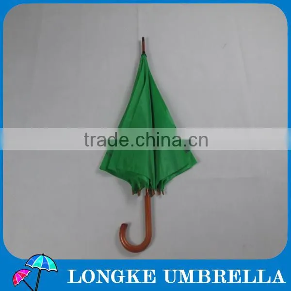 60cm solid color auto open Wooden straight umbrella